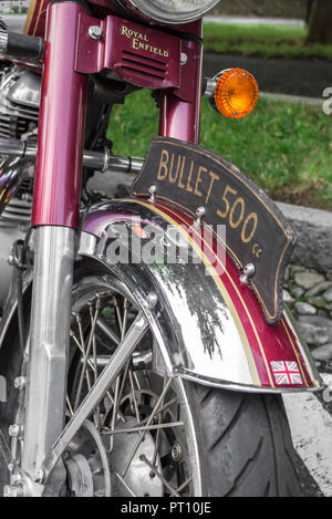 Royal Enfield Oldtimer Motorrad. Bergamo, Italien - 13. Juli 2018. Stockfoto