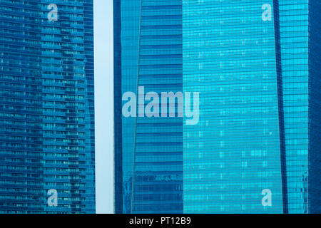 Singapur - 11. August 2018: Close up architektonische Details der Marina Bay Financial Center Stockfoto