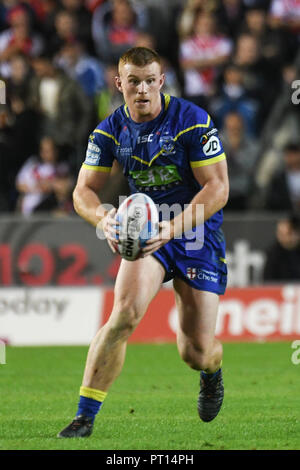 4. Oktober, Total Gottlosen Stadium, St Helens, England; Betfred Super League Super 8 s Semi-finale, St Helens v Warrington Wölfe; Jack Hughes von Warrington Wolves Credit: Richard Long/News Bilder Stockfoto