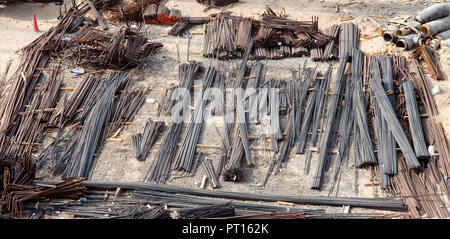 Stahl oder Eisen bars in Baustelle Stockfoto
