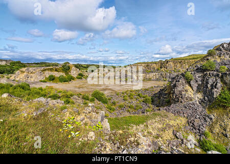 Minera Limeworks Kalksteinbruch jetzt ein North Wales Wildlife Trust finden in der Nähe von Minera West Wrexham North Wales UK August Stockfoto