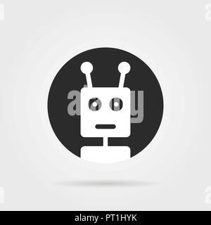 Runde chatbot Symbol mit Schatten Stock Vektor