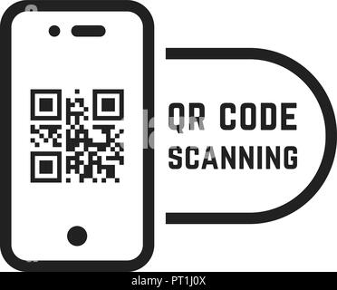 Qr-Code scannen wie Linear Schwarz Telefon Stock Vektor