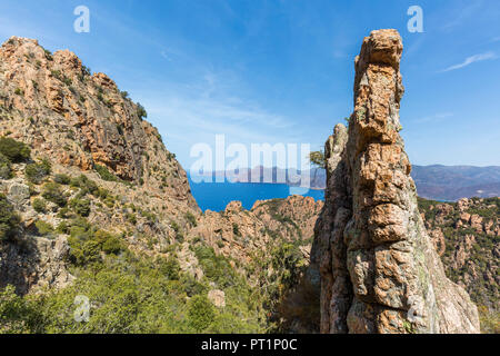 Calanchi di Piana (Les Calanques de Piana), Golf von Porto, Korsika, Frankreich Stockfoto