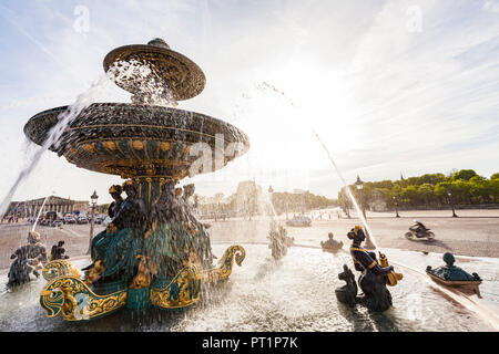 Frankreich, Paris, Brunnen auf dem Place de la Concorde Stockfoto