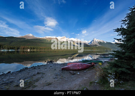 Maligne Lake, Jasper NP, Alberta, Kanada Stockfoto