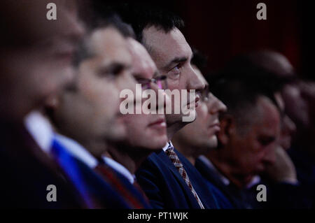 Krakau, Polen. 5. Okt, 2018. Zbigniew Ziobro, polnische Ministerin für Justiz bei der Eröffnung des Gesetzes 4 Wachstum Forum auf Eis Krakau Congress Center gesehen. Credit: Omar Marques/SOPA Images/ZUMA Draht/Alamy leben Nachrichten Stockfoto