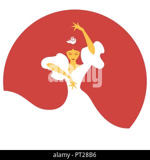 Spanische Flamenco Tänzerin. Vector Illustration Stock Vektor