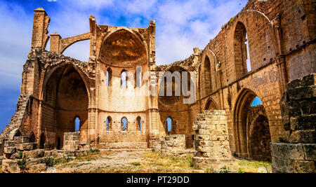 Beeindruckenden Ruinen von St George Kathedrale, Famagusta Stadt, Nördlich Zypern. Stockfoto