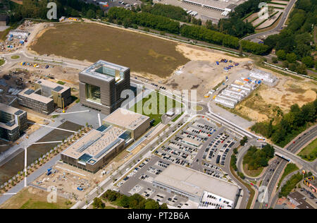 Luftaufnahme, ThyssenKrupp ThyssenKrupp Quartier, Essen, Ruhrgebiet, Nordrhein-Westfalen, Deutschland, Europa, Stockfoto