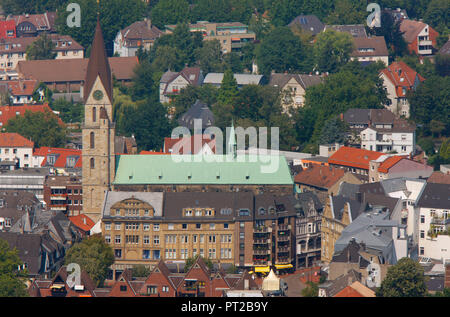 Luftaufnahme, Lambertuskirche, Castrop-Rauxel, Ruhrgebiet, Nordrhein-Westfalen, Deutschland, Europa, Stockfoto