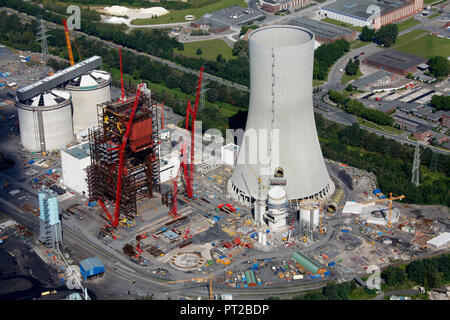 Luftaufnahme, Trianel Power Station auf dem Datteln-Hamm-Kanal, Lünen, Ruhrgebiet, Nordrhein-Westfalen, Deutschland, Europa, Stockfoto