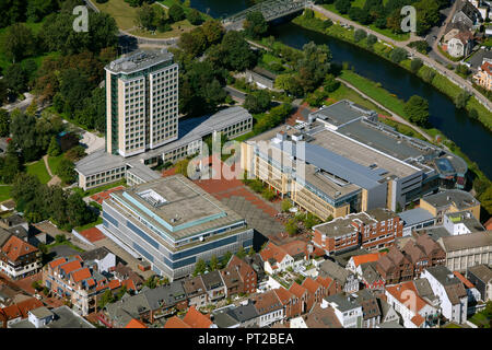 Luftaufnahme, Rathaus, Markt, Lünen, Ruhrgebiet, Nordrhein-Westfalen, Deutschland, Europa, Stockfoto