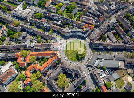 Borigplatz Dortmund Nord, Vertikal, Kreisverkehr, Green Island, Dortmund, Ruhrgebiet, Nordrhein-Westfalen, Deutschland, Europa Stockfoto