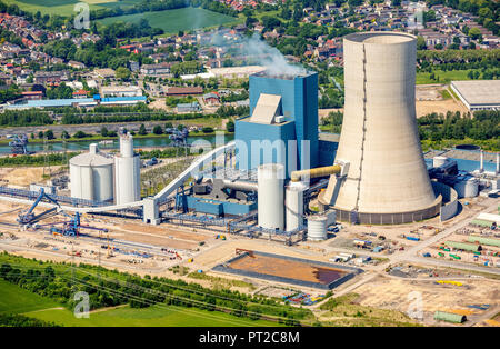 Kraftwerk Datteln 4, Operator Uniper Kraftwerke GmbH, Kohlekraftwerk, das neue Kraftwerk Datteln IV, Datteln, Ruhrgebiet, Nordrhein-Westfalen, Deutschland, Europa Stockfoto