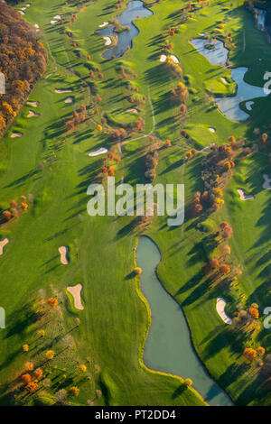 Golf Club bin Kloster-Kamp eV, Golfplatz im Kamp Abbey, goba Kamp-Lintfort GmbH, Grüns, Bunker, Hecken, Kamp-Lintfort, Ruhrgebiet, Niederrhein, Nordrhein-Westfalen, Deutschland Stockfoto