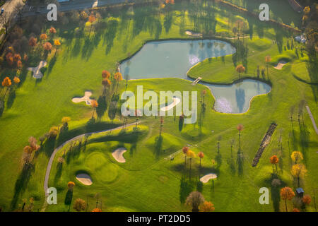 Golf Club bin Kloster-Kamp eV, Golfplatz im Kamp Abbey, goba Kamp-Lintfort GmbH, Grüns, Bunker, Hecken, Kamp-Lintfort, Ruhrgebiet, Niederrhein, Nordrhein-Westfalen, Deutschland Stockfoto