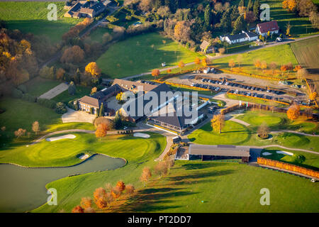 Golf Club bin Kloster-Kamp eV, Golfplatz im Kamp Abbey, goba Kamp-Lintfort GmbH, Grüns, Bunker, Hecken, Kamp-Lintfort, Ruhrgebiet, Niederrhein, Nordrhein-Westfalen, Deutschland Stockfoto