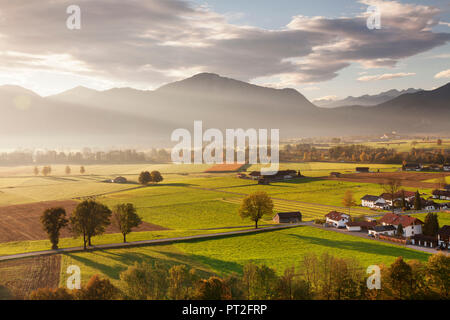 Blick über die Kochelmoos der Kochelsee, Oberbayern, Bayern, Deutschland Stockfoto