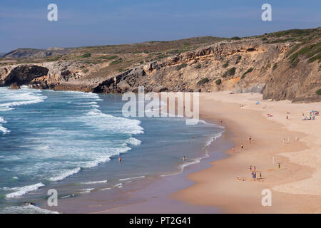 Praia de Monte Clerigo, Aljezur an der Costa Vicentina, Westküste, Algarve, Portugal Stockfoto