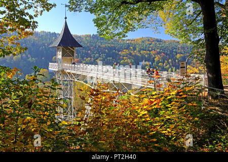 Historische Personenaufzug, Bad Schandau, Elbsandsteingebirge, Sächsische Schweiz, Sachsen, Deutschland Stockfoto