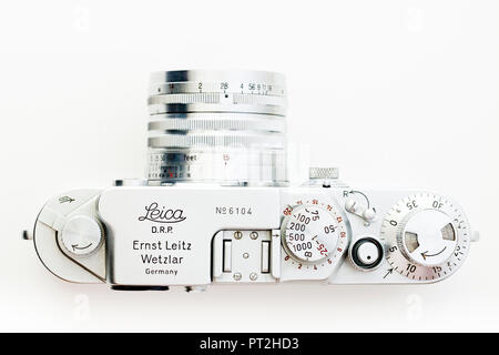 Vintage Leica IIIf 35mm Film Kamera, ca. 1952 Stockfoto