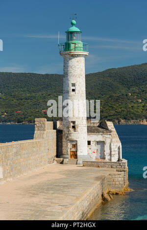 Leuchtturm von Propriano, Corse, Korsika, Frankreich Stockfoto