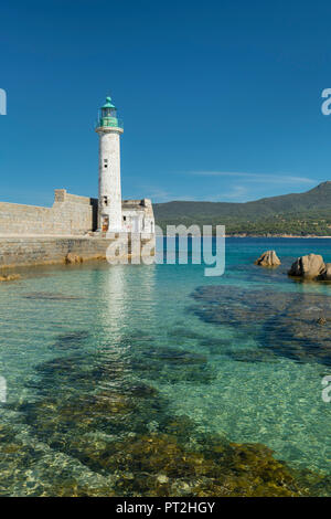 Leuchtturm von Propriano, Corse, Korsika, Frankreich Stockfoto
