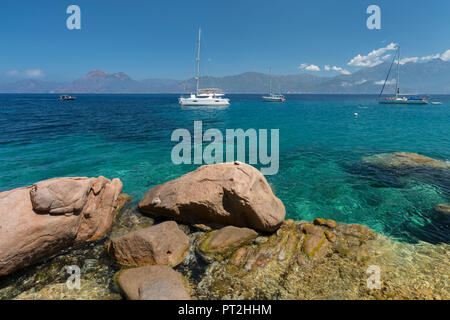 Plage de Ficajola, Calanques de Piana, Korsika, Frankreich Stockfoto