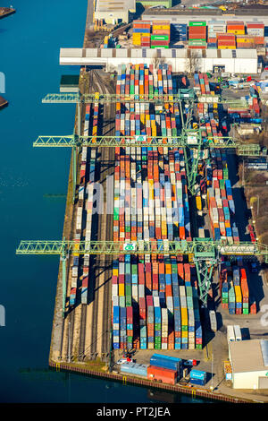 Container Terminal Dortmund GmbH, Kanalstraße, Dortmund Hafen, Dortmund, Ruhr Area, Nordrhein-Westfalen, Deutschland Stockfoto