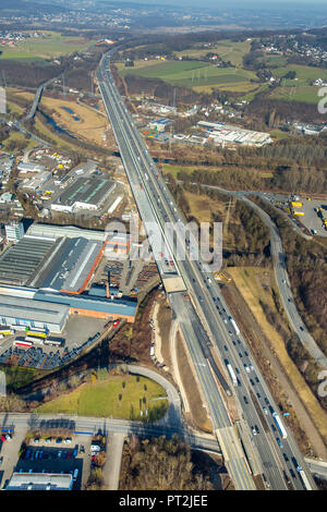 Baustelle Lennetal Brücke, Autobahn A 45, Hagen, Ruhrgebiet, Nordrhein-Westfalen, Deutschland Stockfoto