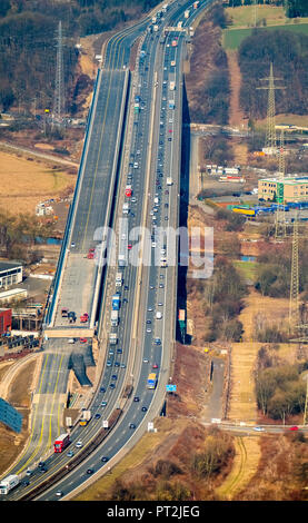 Baustelle Lennetal Brücke, Autobahn A 45, Hagen, Ruhrgebiet, Nordrhein-Westfalen, Deutschland Stockfoto