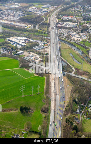 Lenne Bridge, der Bau der Autobahn Brücke über die Lenne in der Nähe von Hagen, Autobahn A 45, Ruhrgebiet, Nordrhein-Westfalen, Deutschland Stockfoto