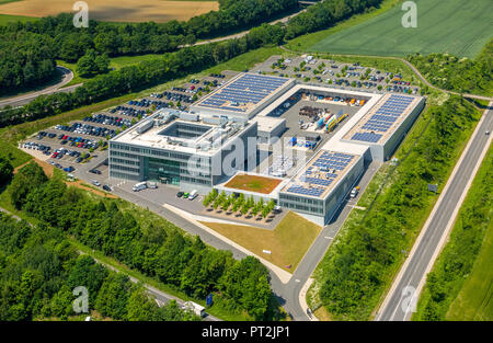 ENERVIE - Südwestfalen Energie und Wasser AG, Evu, Hassley Hauptquartier, Bürokomplex am das Sauerland, Autobahn A 45, Hagen, Ruhrgebiet, Nordrhein-Westfalen, Deutschland Stockfoto