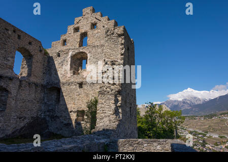 Schweiz, Kanton Wallis, Rhonetal, Bezirk Sion, Sitten, Tourbillon Ruine Stockfoto