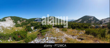 Österreich, Oberösterreich, Salzkammergut, Feuerkogel, Höllengebirge, Riederhütte, hohen Plateau, Plateau in den Bergen, Stockfoto