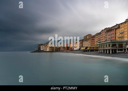 Strand von Camogli, die Gemeinde von Camogli, Genua, Ligurien, Italien, Europa Stockfoto