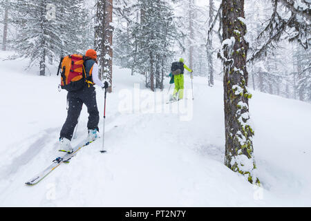 Skitouren im Aostatal (Rhemes-Notre-Dame, Rhemes Tal, Provinz Aosta, Aostatal, Italien, Europa) Stockfoto