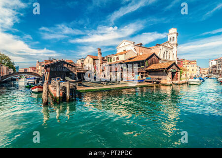 Italien, Venedig, gondola Werft in Rio di San Trovaso Stockfoto