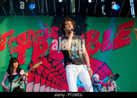 MADRID - SEP 8: Albert Hammond jr führt im Konzert an Dcode Music Festival am 8. September 2018 in Madrid, Spanien. Stockfoto