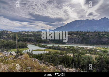 Blick von der Klondike Highway ausserhalb Skagway, Alaska Stockfoto