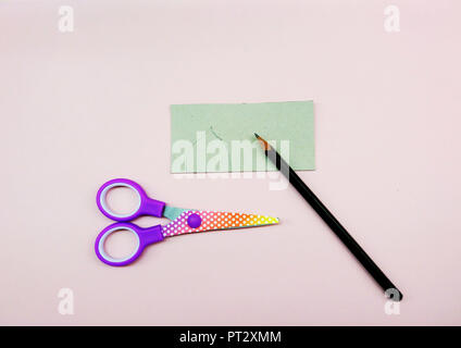 Heimwerker, Basteln, Bleistifthalter, Einhorn Stockfoto