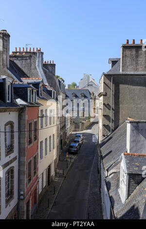 Europa, Frankreich, Bretagne, Morlaix, mit Blick auf die 'Rue Ange de Guernisac' Stockfoto