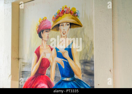 Lackierte Türen in Santa Maria Straße für die Kunst der offenen Türen Projekt, Funchal, Madeira, Portugal, Stockfoto