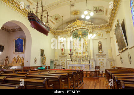 QUEBEC CITY, Kanada - 21 Aug, 2012: Berühmte Notre-Dame-des-Victoires (Unsere Liebe Frau vom Siege) Kirche am Place Royale in der Altstadt von Quebec City. Im Jahr 1688 errichtet. Stockfoto