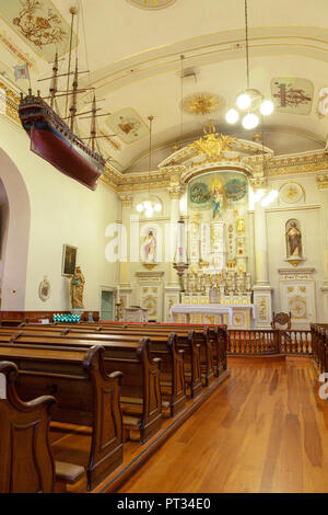 QUEBEC CITY, Kanada - 21 Aug, 2012: Berühmte Notre-Dame-des-Victoires (Unsere Liebe Frau vom Siege) Kirche am Place Royale in der Altstadt von Quebec City. Im Jahr 1688 errichtet. Stockfoto