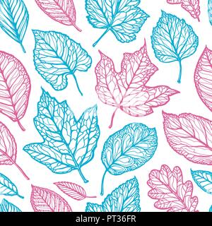 Nahtlose floralen Muster. Blätter, Natur Kulisse. Dekorativer Hintergrund Vector Illustration Stock Vektor