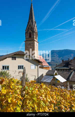 Stadt- und Pfarrkirche St. Julitta und St. Quirikus, Tramin, Südtiroler Weinstraße, Südtirol, Italien Stockfoto