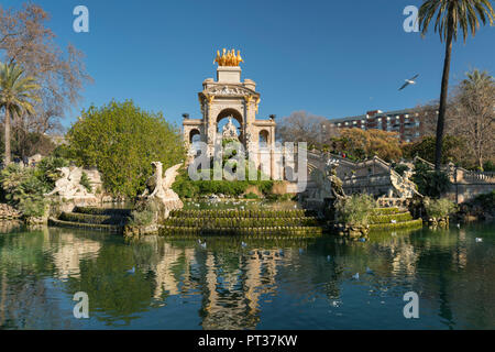 Brunnen im Parc de la Ciutadella, Brunnen, Barcelona, Katalonien, Spanien?? Stockfoto