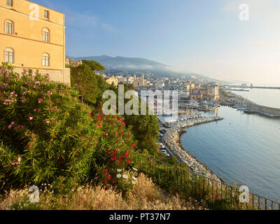 Blick auf den Hafen von Bastia, Haute Corse, Corsica, Frankreich Stockfoto